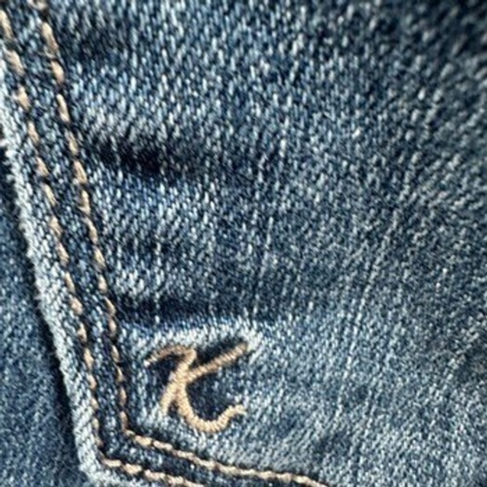 KUT from the Kloth Distressed Medium Wash Cropped Straight Leg Denim Jeans - Picture 7 of 7